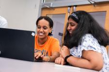 Students test a video game
