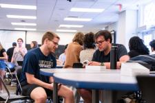 Students test a video game